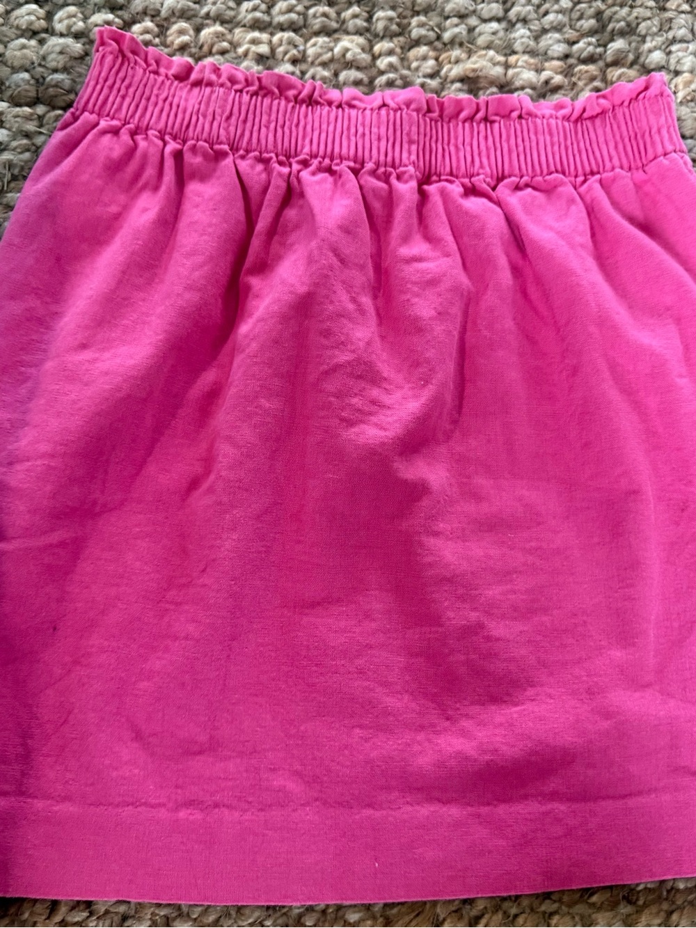 J. Crew linen Pink Mini Skirt with Elastic Waist size 4